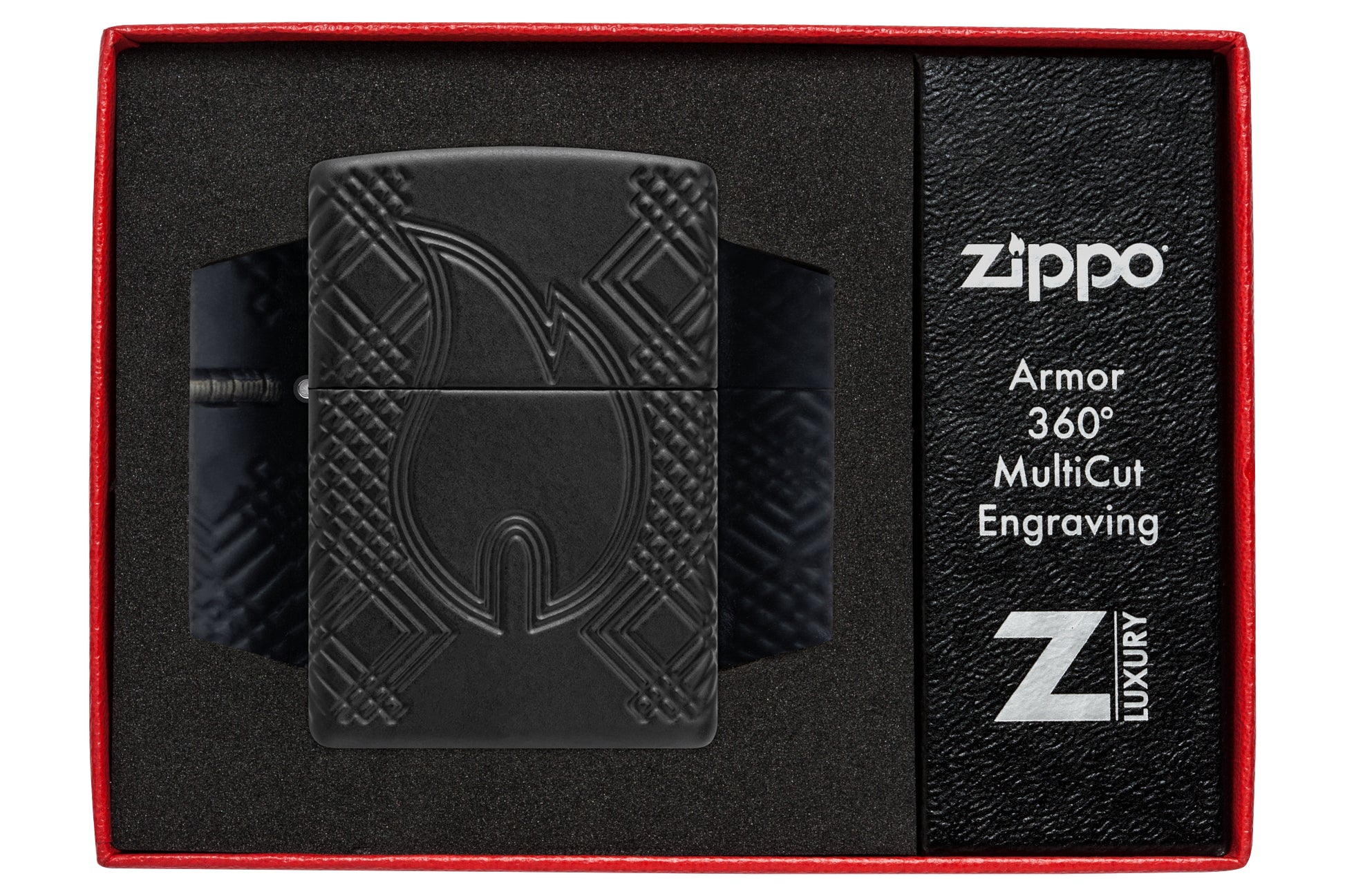 Zippo Rivet Flame Armor® Black Matte Windproof Lighter in its packaging.