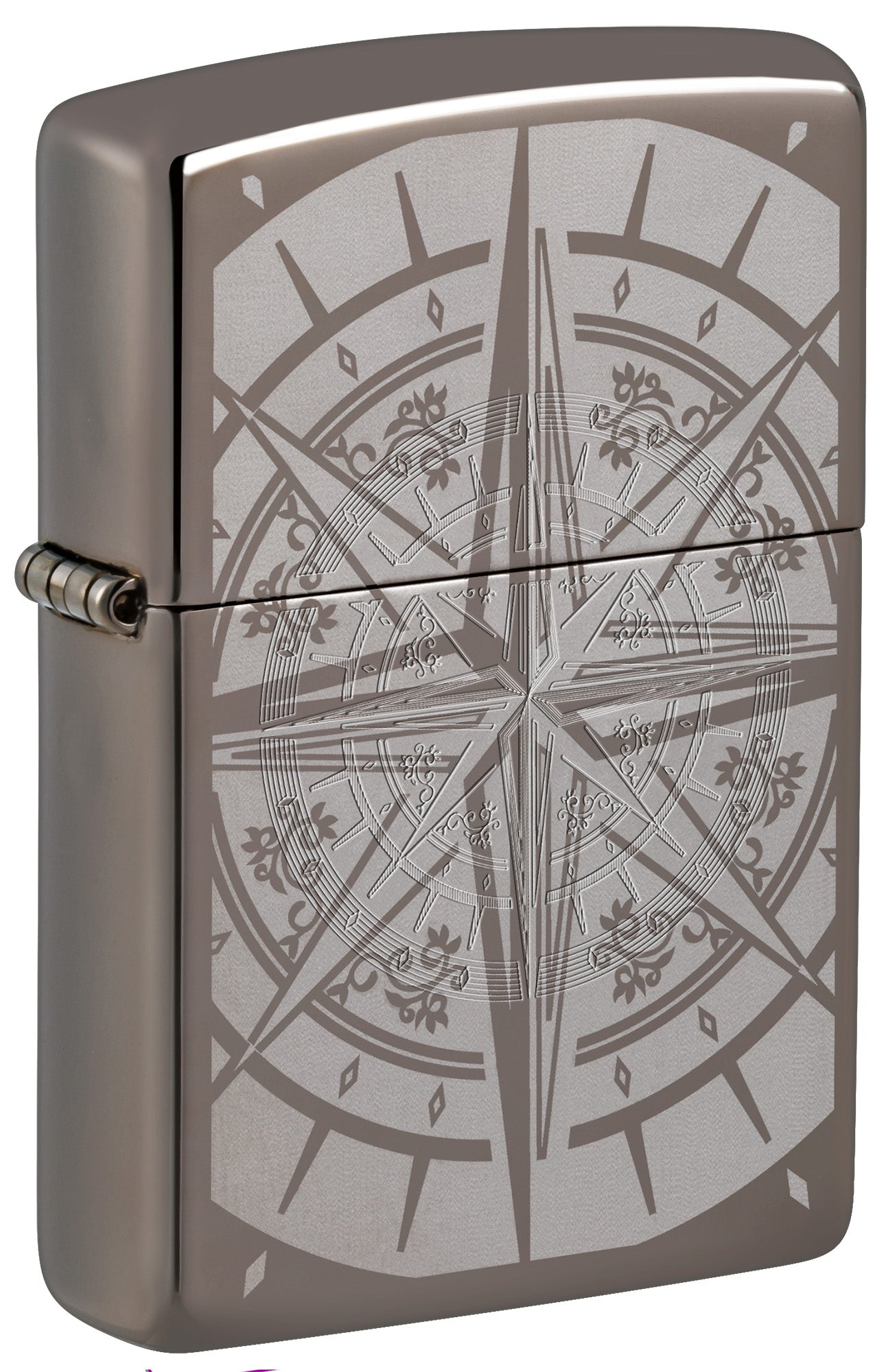 Engraved Compass Black Ice® windproof Lighter – Zippo USA