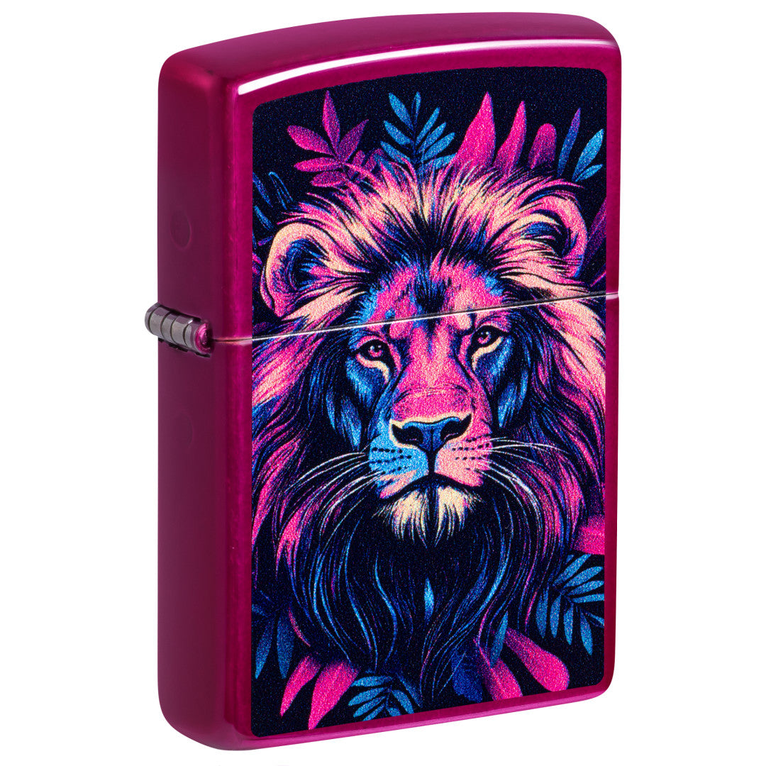 Zippo Multicolor Lion Design Candy Raspberry Windproof Lighter