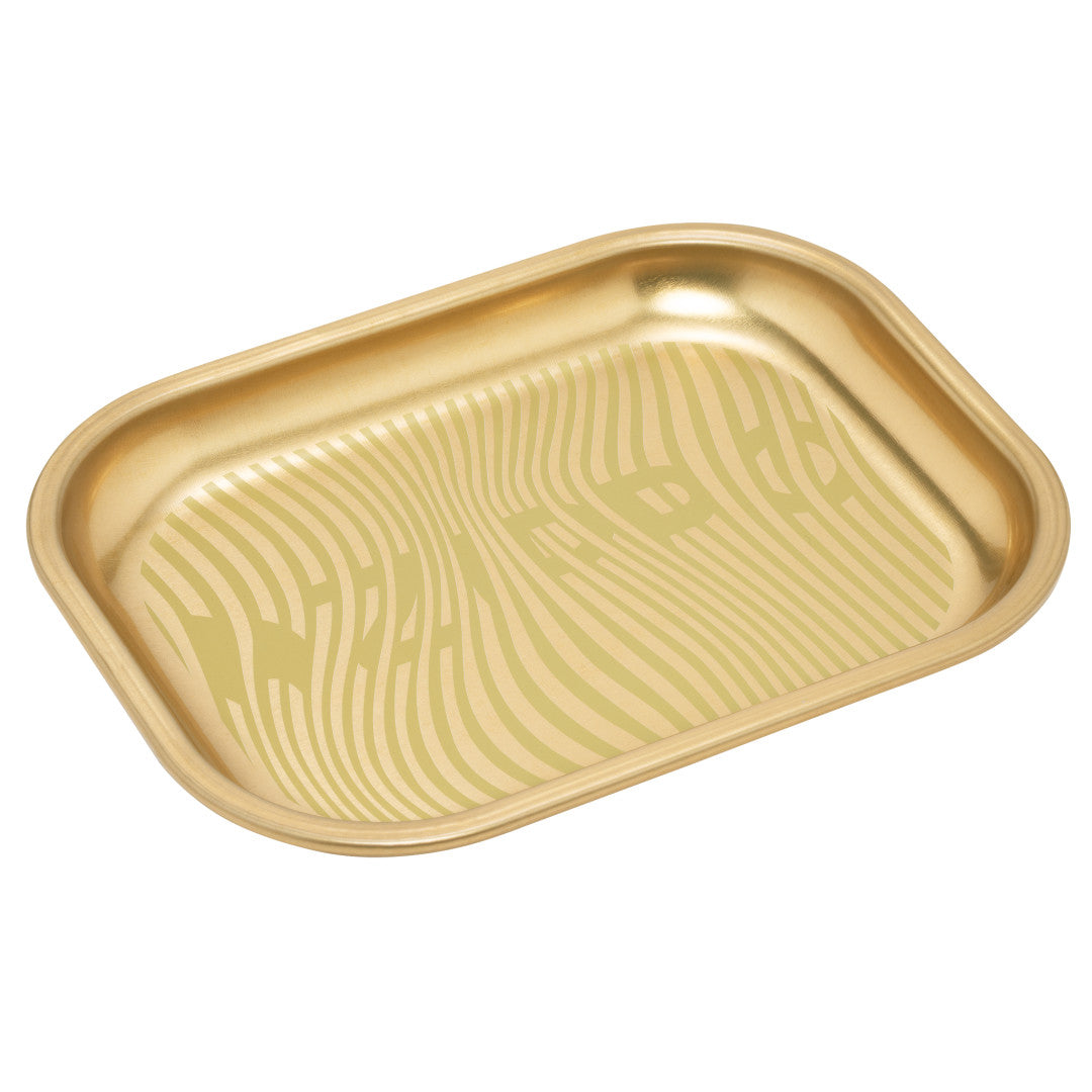 Top view of the tray in the Rolling Tray and Lighter Gift Set lying at a 3/4 angle.