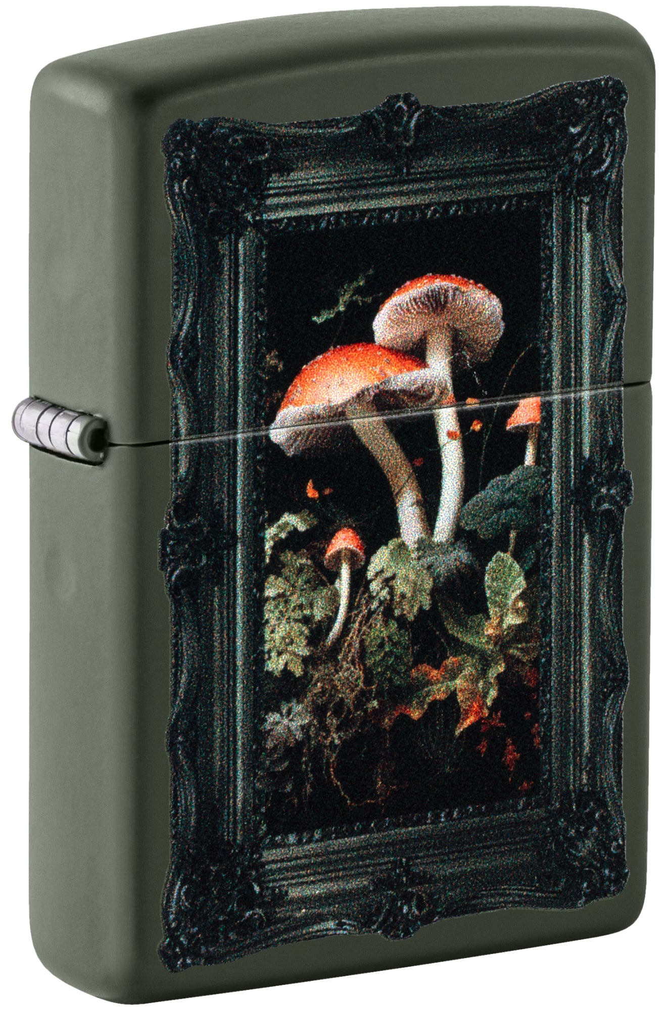 Zippo Framed Fungi Design Green Matte Windproof Lighter