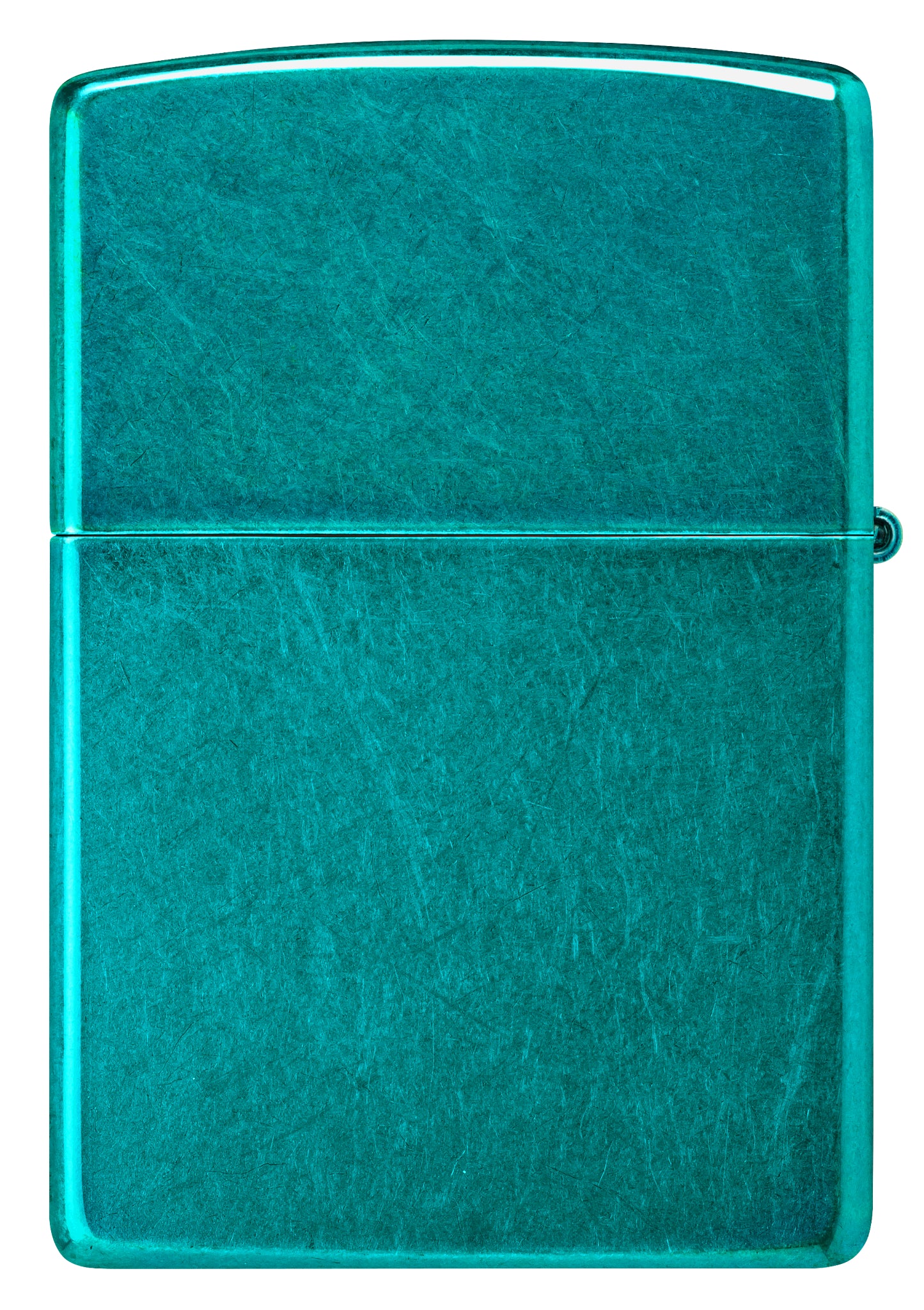 Back view of Zippo Classic Candy Teal Windproof Lighter.