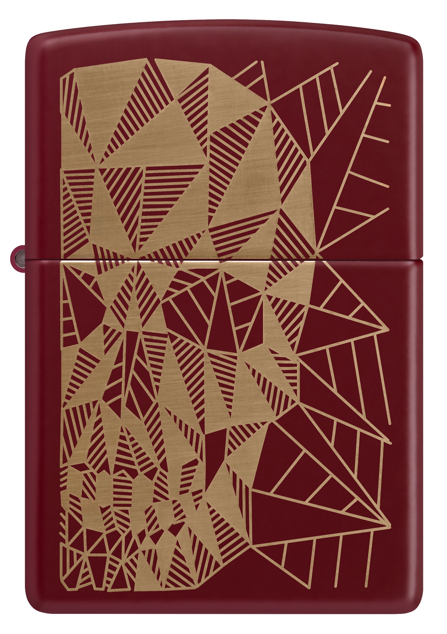 Front view of Zippo Geometric Skull Design Merlot Windproof Lighter .