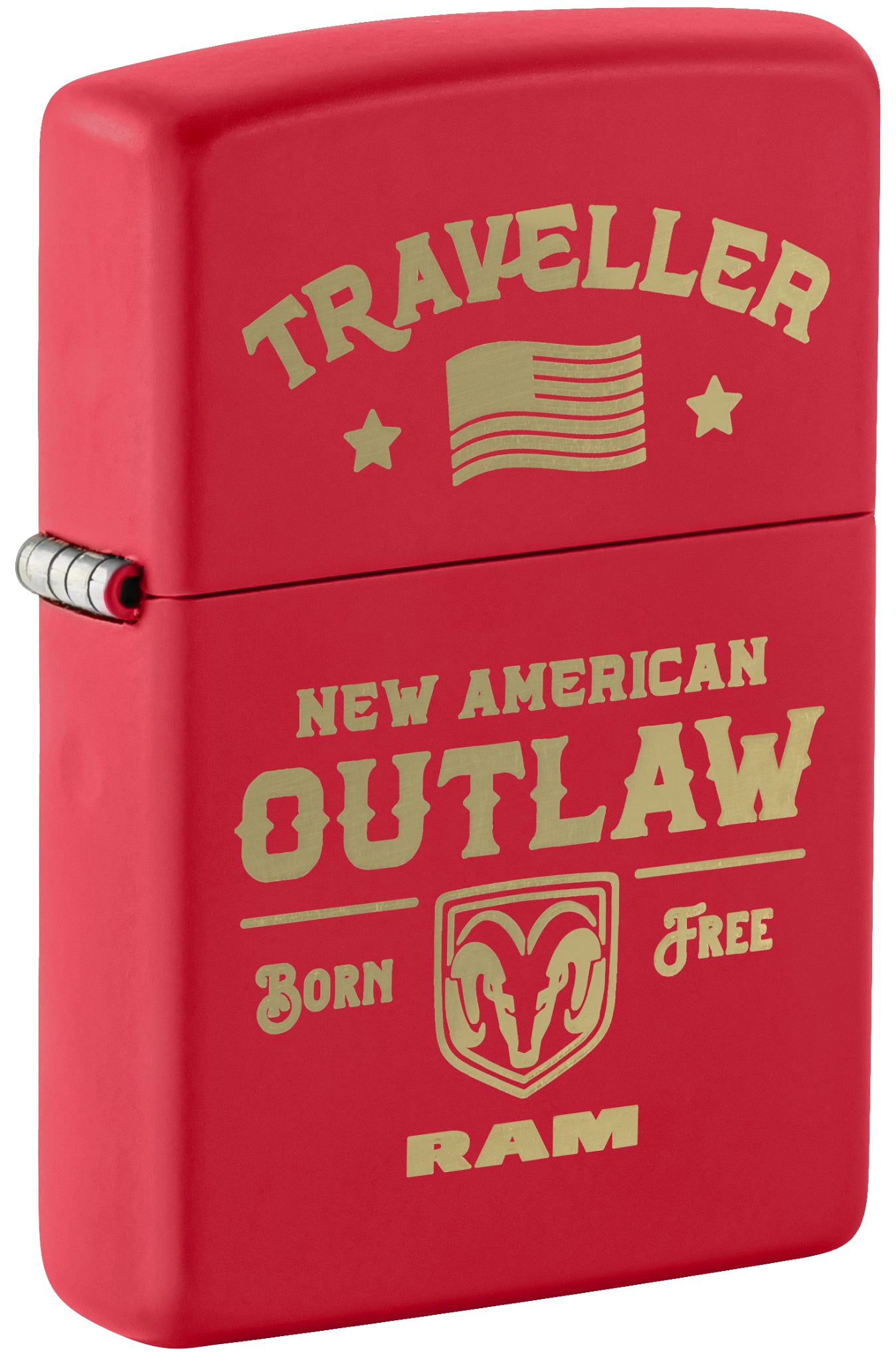 Zippo Ram Traveller Design Red Matte Windproof Lighter – Zippo USA