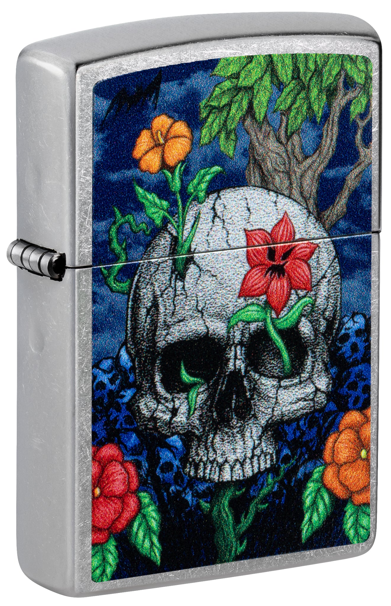 Zippo Skull Sprout Design Street Chrome Windproof Lighter – Zippo USA