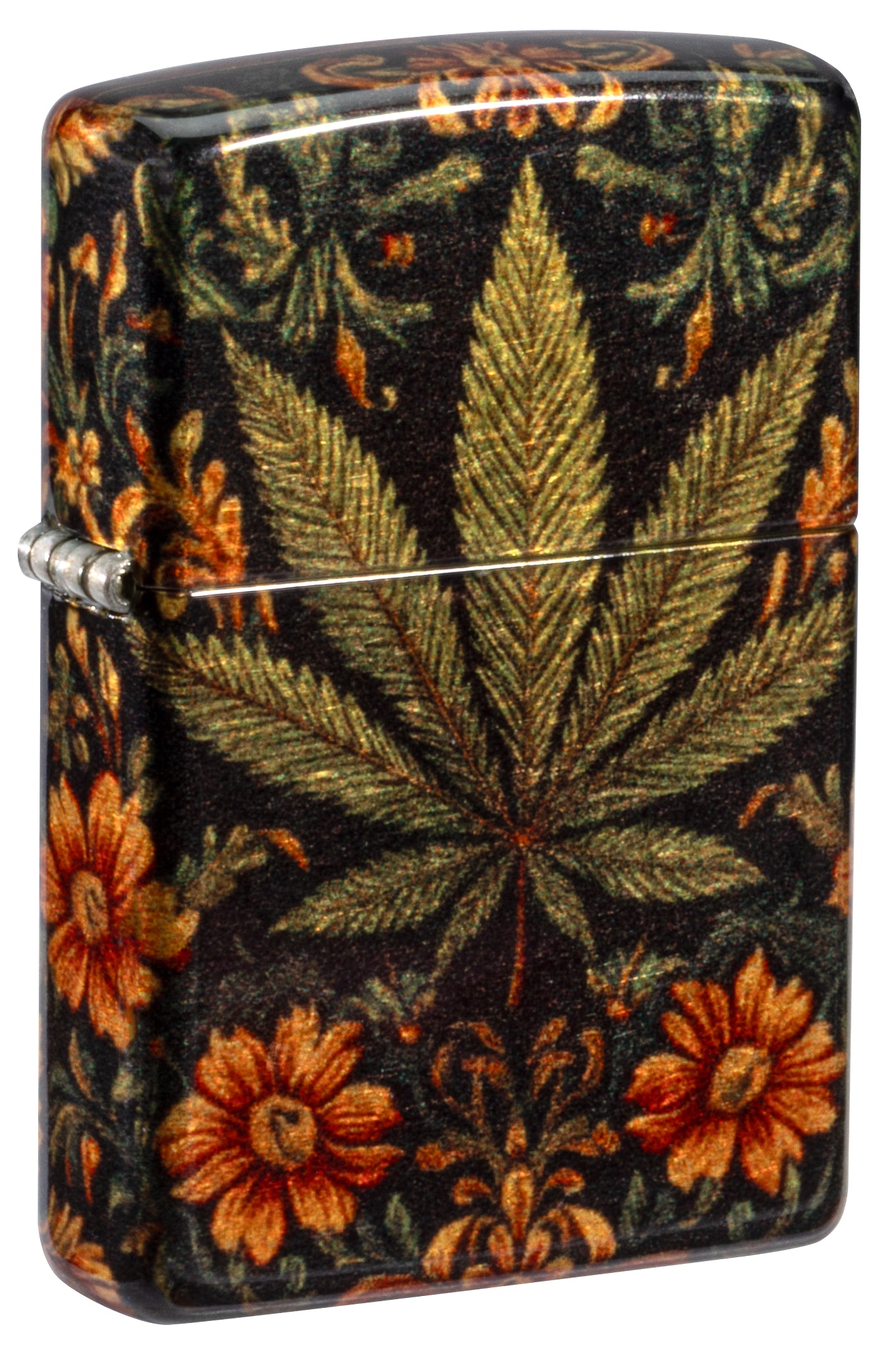 Zippo Cannabis Tapestry Design Tumbled Brass Windproof Lighter