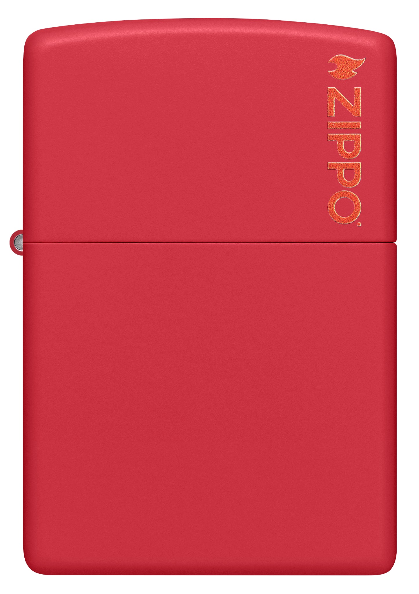 Front view of Classic Red Matte Zippo Logo.