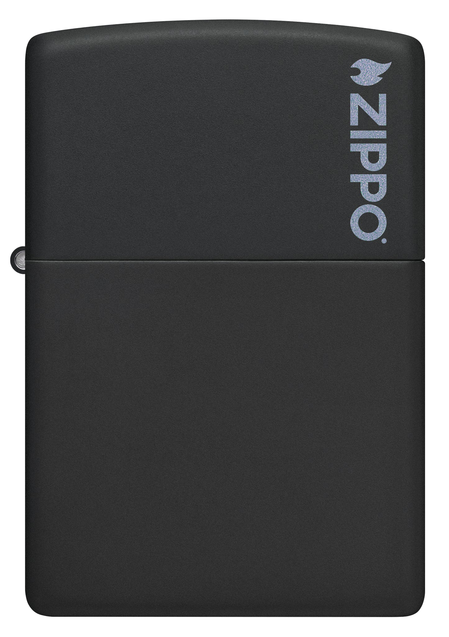 Front view of Classic Black Matte Zippo Logo Windproof Lighter.