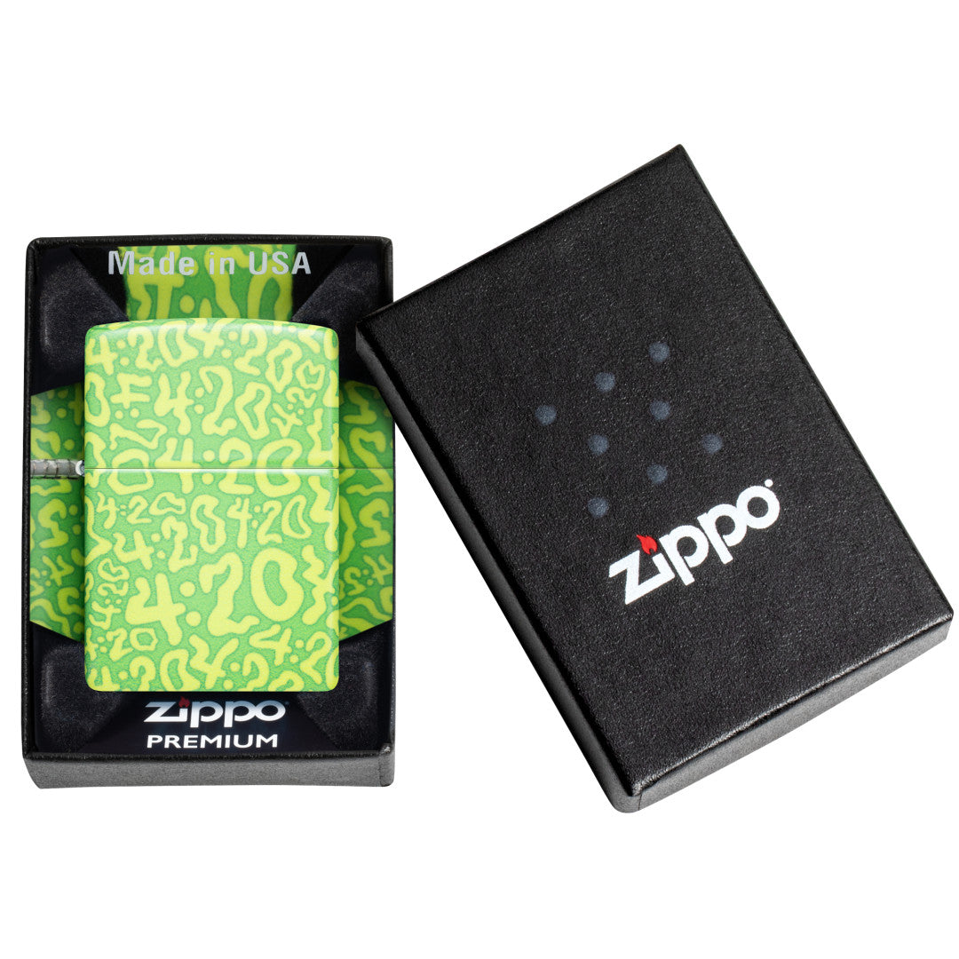 Zippo 420 Clouds Design 540 Matte Windproof Lighter in its packaging.