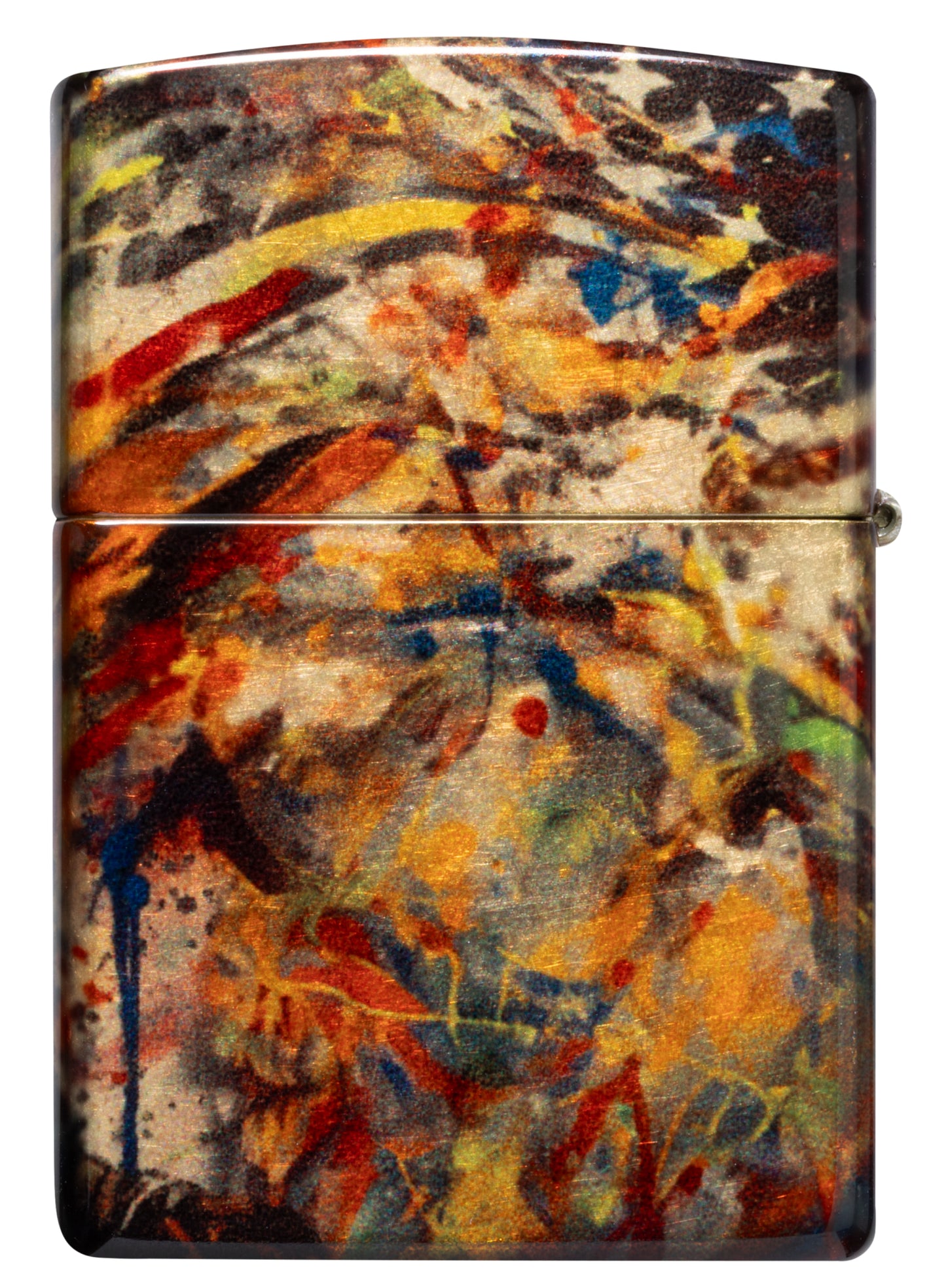 Back view of Zippo Uncle Sam Fusion Design 540 Tumbled Brass Windproof Lighter.