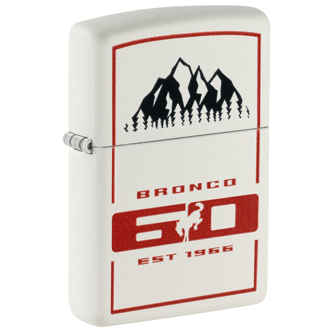 Zippo Ford Bronco 60th Anniversary Design White Matte Windproof