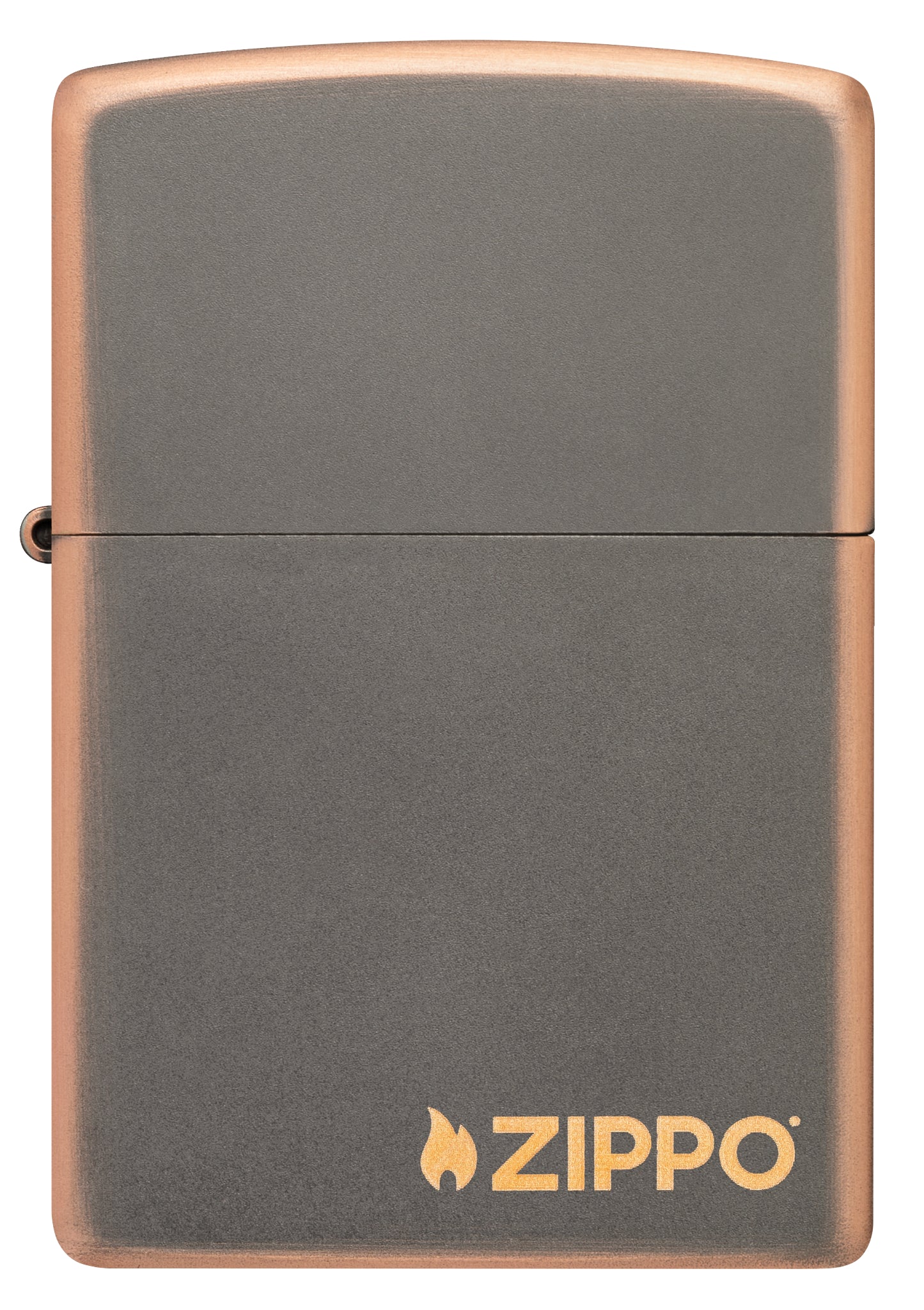 Front view of Classic Rustic Bronze Zippo Logo Windproof Lighter.