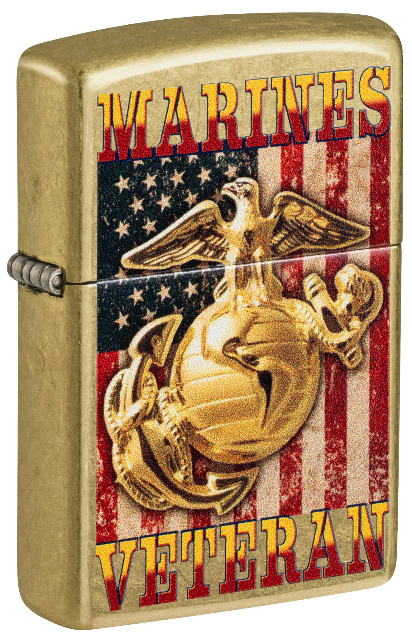 Zippo U.S. Marine Corps Veteran Design Street Brass Windproof