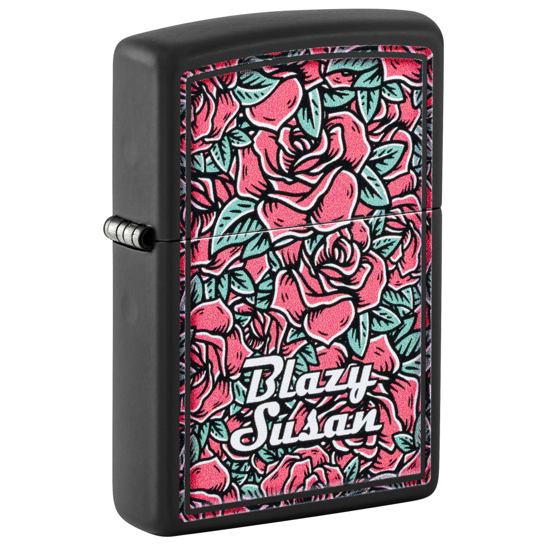 Zippo Blazy Susan Roses Design Black Matte Windproof Lighter