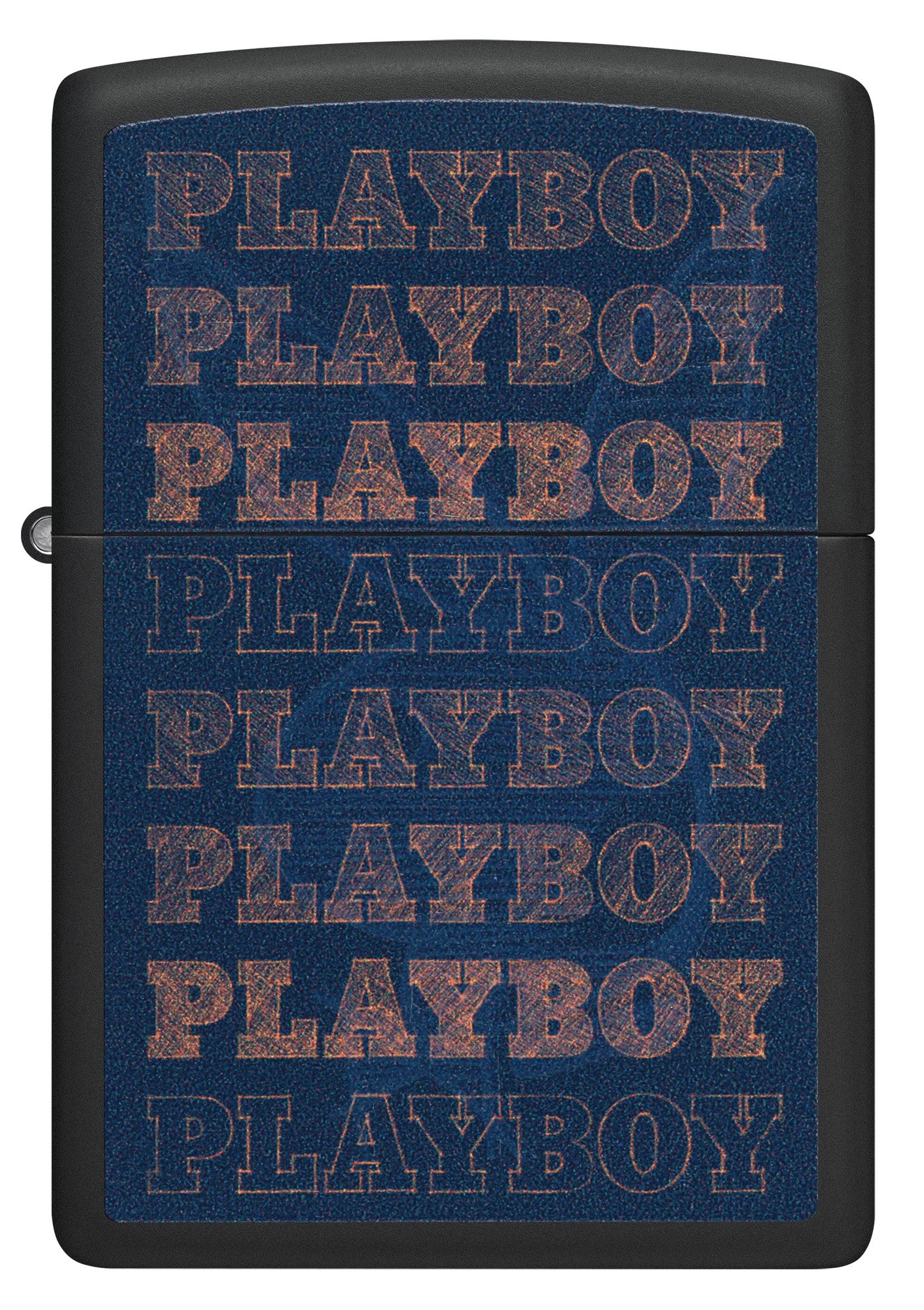 Front view of Zippo Black Light Rabbit Design Black Matte Windproof Lighter.