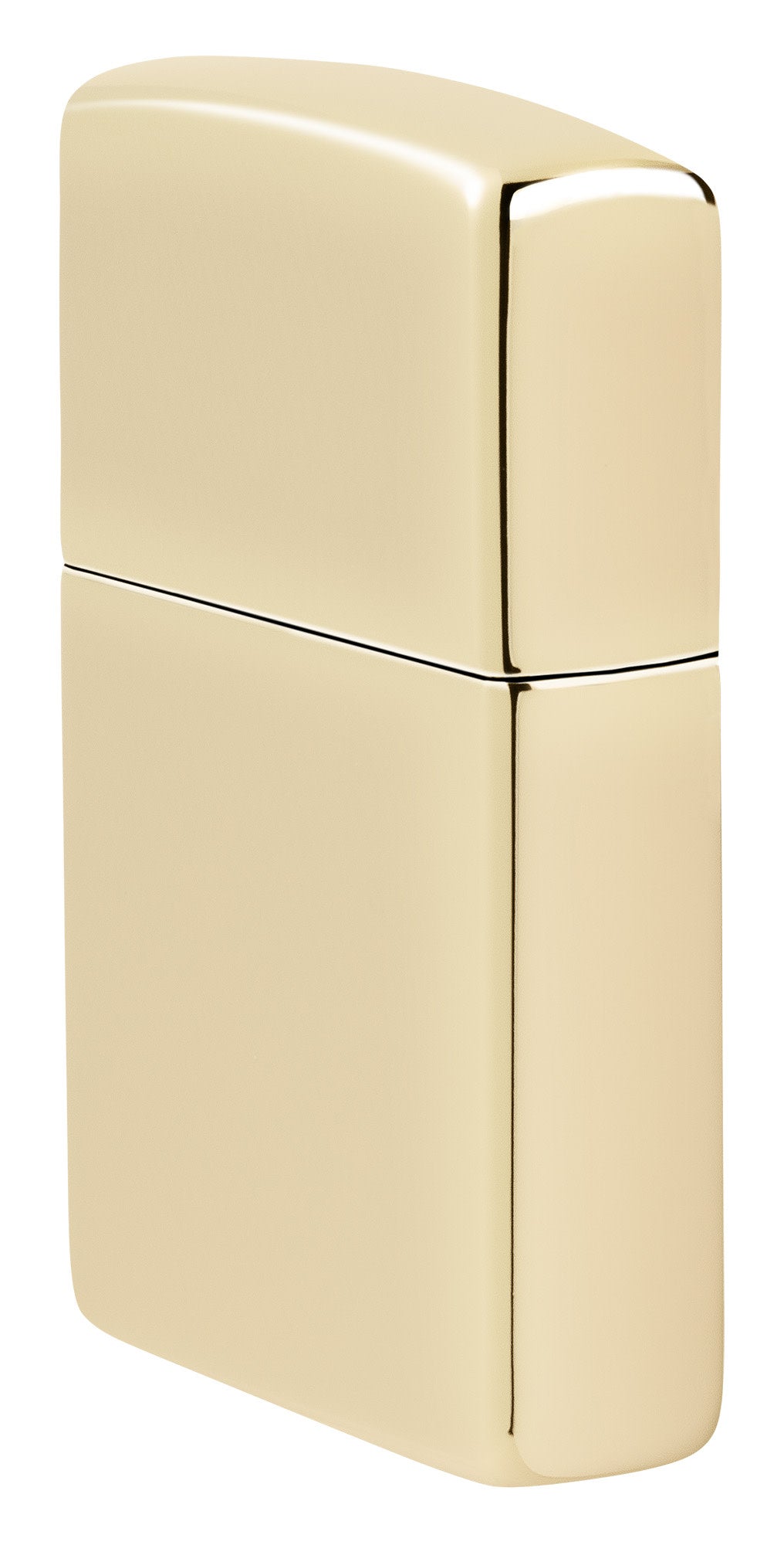 Back shot of Zippo Classic Champagne Windproof Lighter standing at a 3/4 angle.