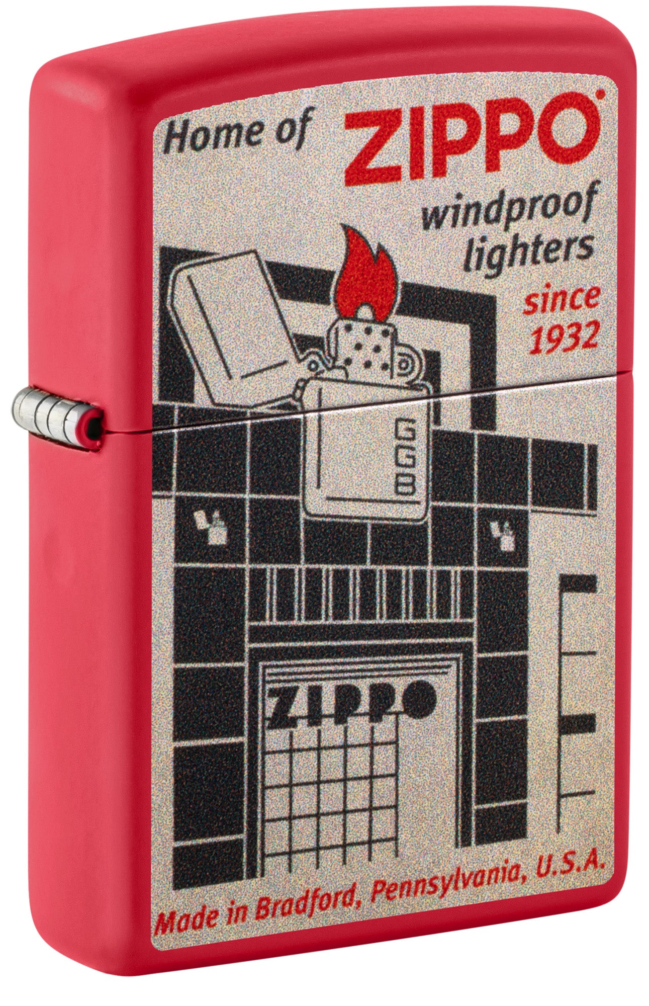 Zippo Blueprint Design Red Matte Windproof Lighter – Zippo USA