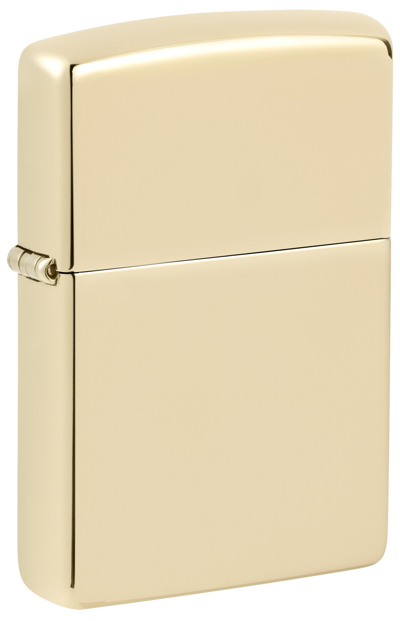 Front shot of Zippo Classic Champagne Windproof Lighter standing at a 3/4 angle.
