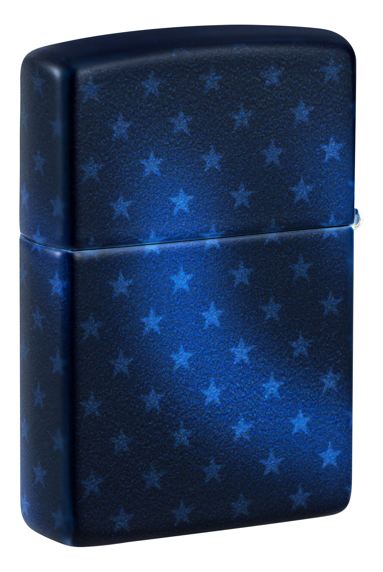 Back view of Zippo Folds of Honor Star-Studded Design 540 Matte Pocket Lighter standing at a 3/4 angle.