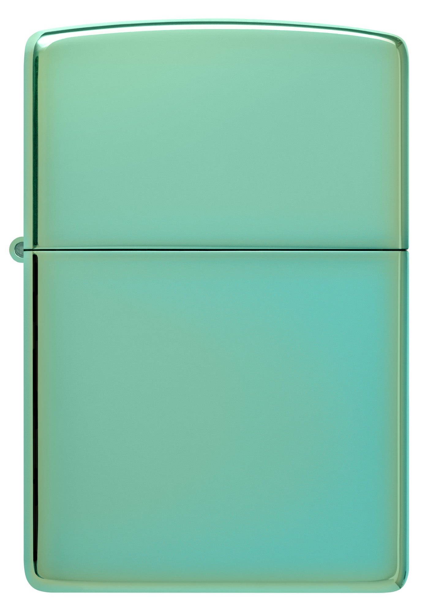 Front view of Classic High Polish Green Windproof Lighter.
