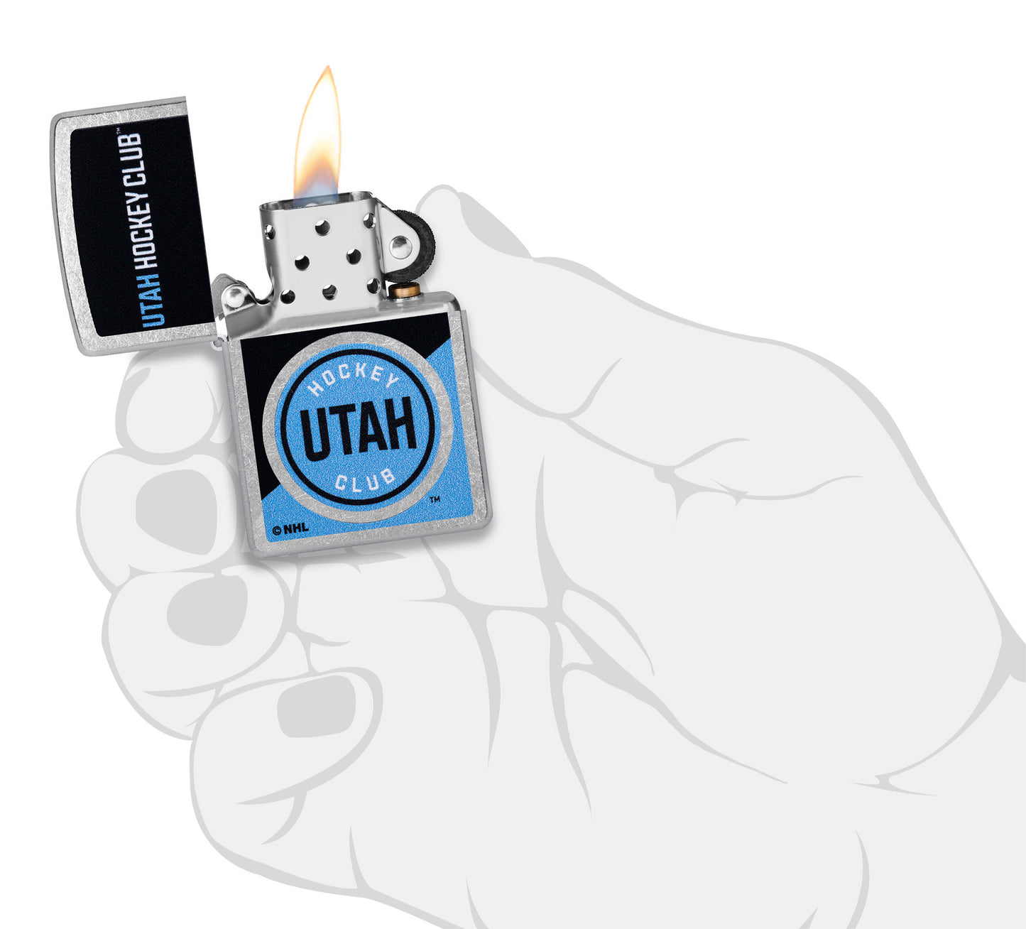 Zippo NHL® Utah Hockey Club® 2024 Street Chrome™ Windproof Lighter in its packaging.