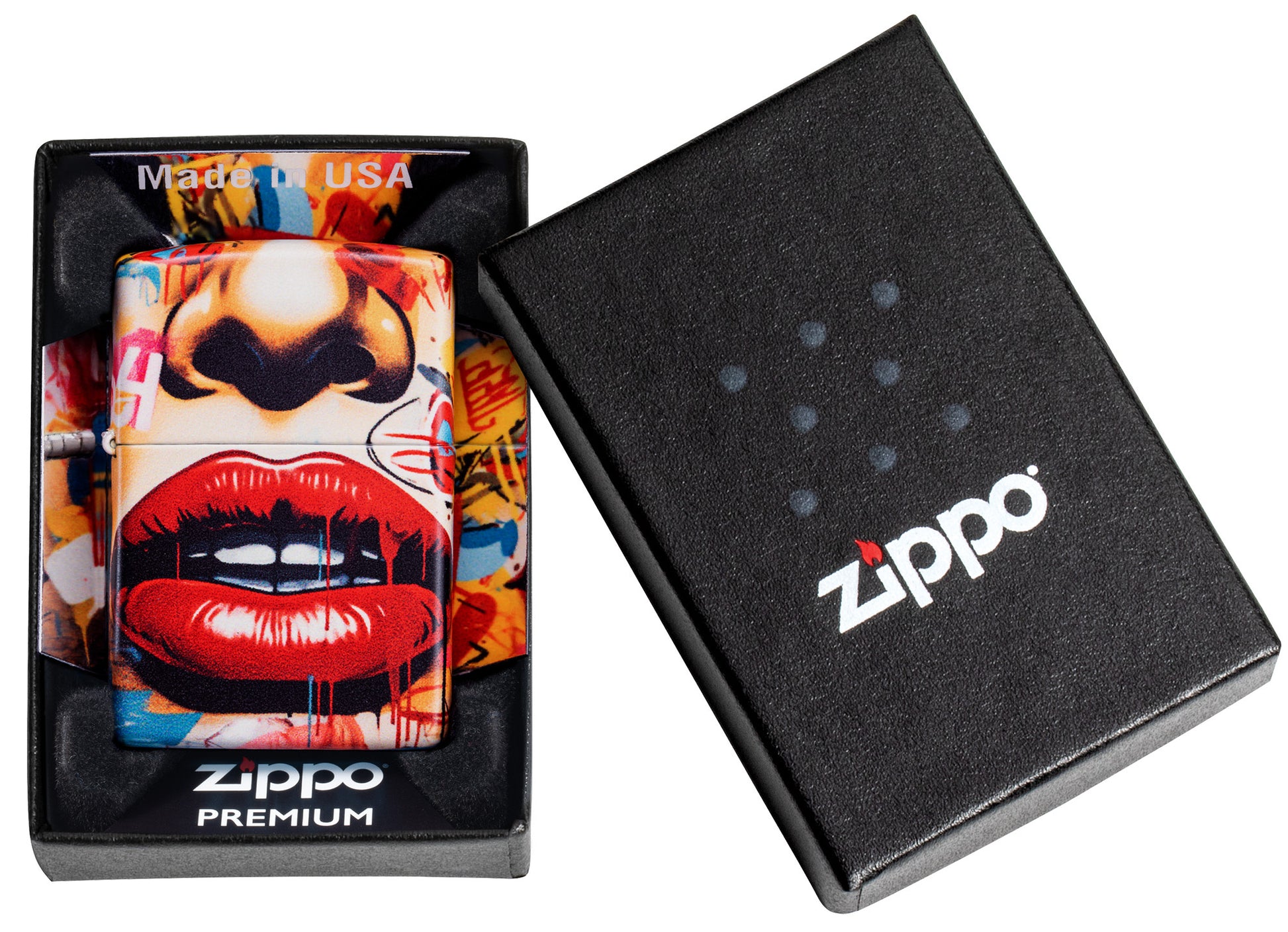 Zippo Street Art Design 540 Matte Windproof Lighter in its packaging.