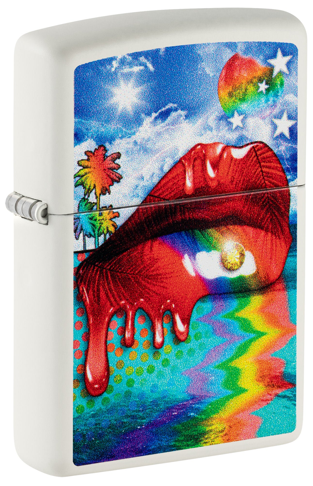 Zippo Gleaming Lips Design White Matte Windproof Lighter