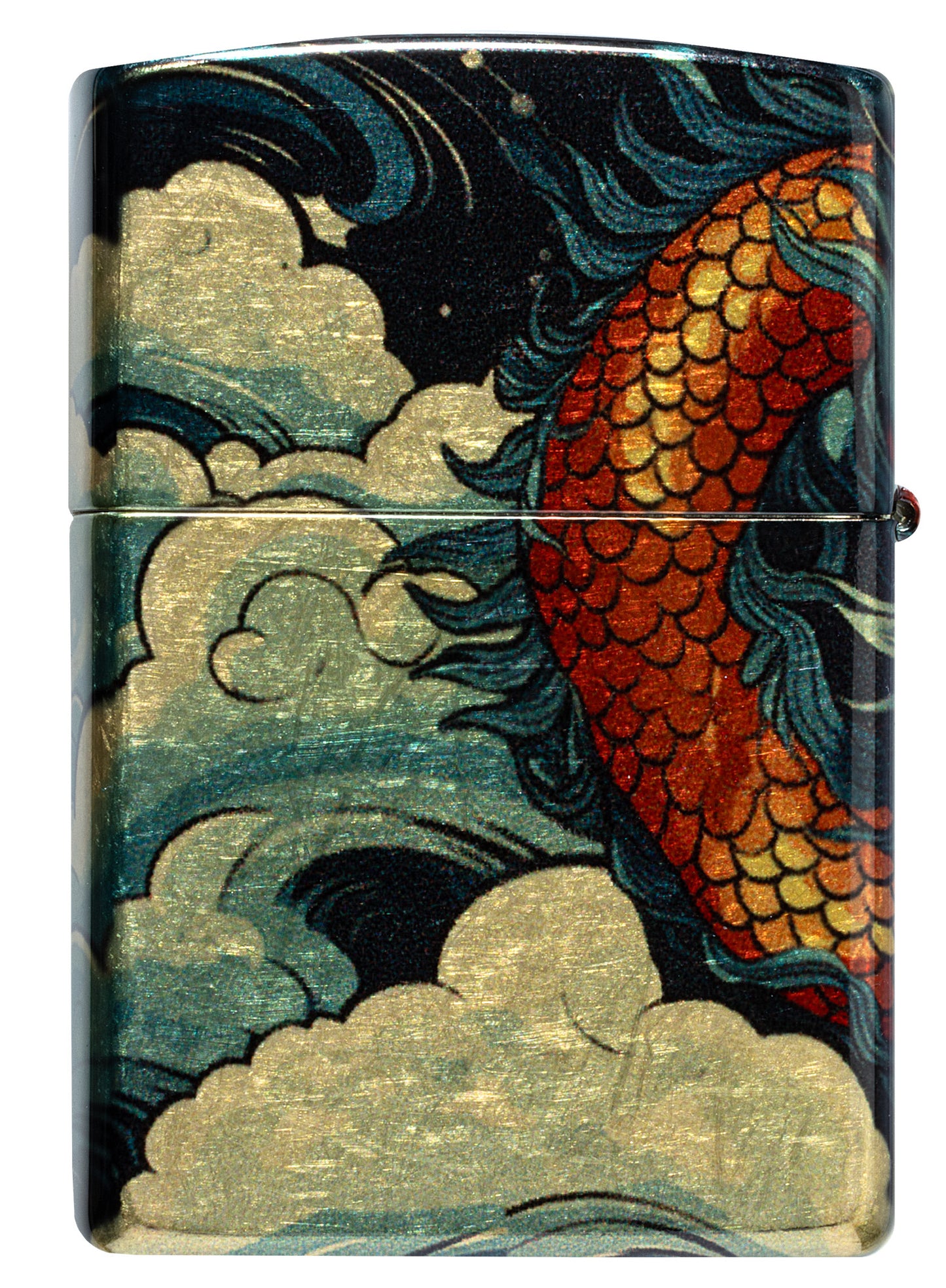 Back view of Zippo Dragon Fusion Design 540 Tumbled Brass Windproof Lighter.