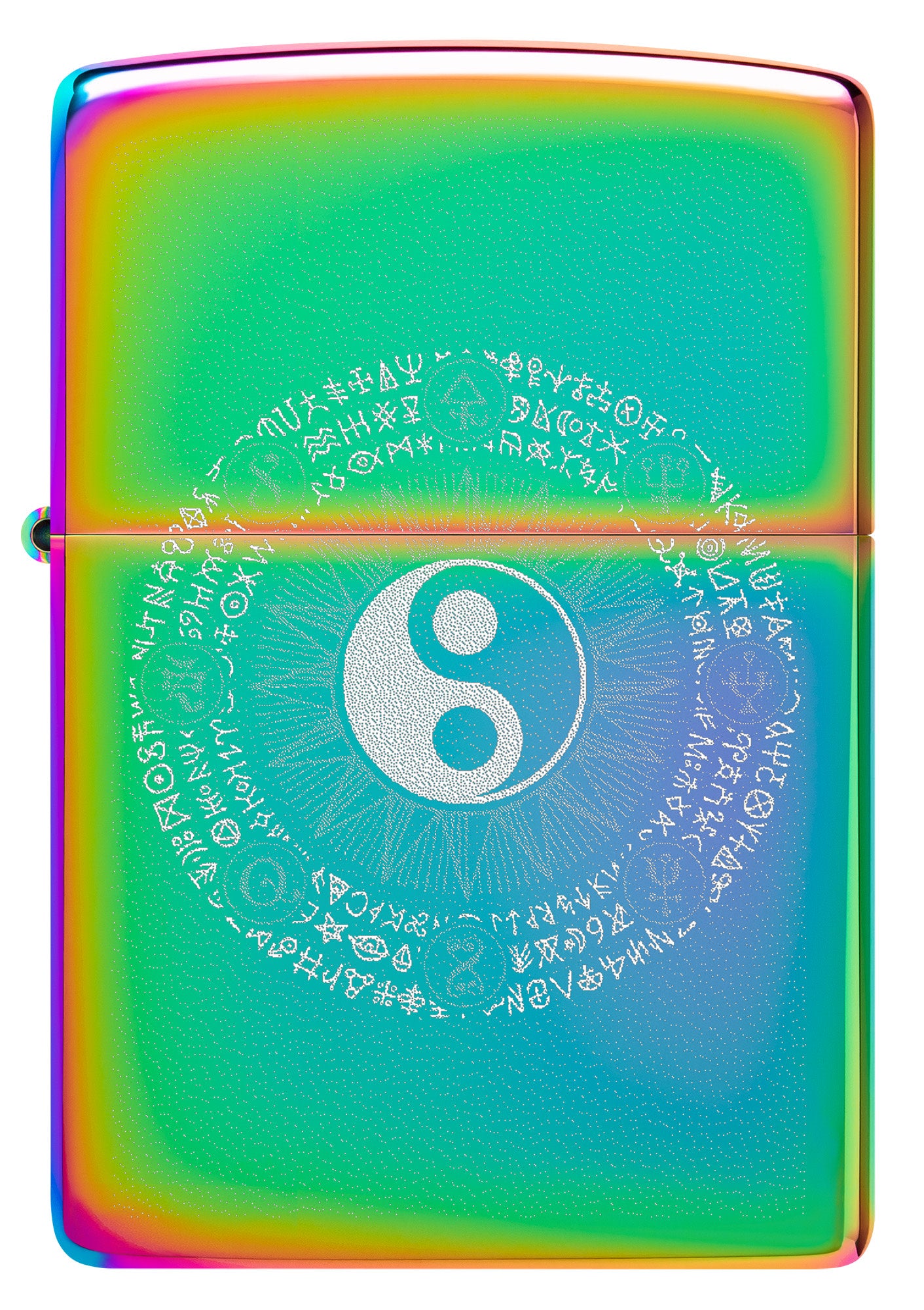 Front view of Zippo Yin-Yang Design Multi-Color Windproof Lighter.