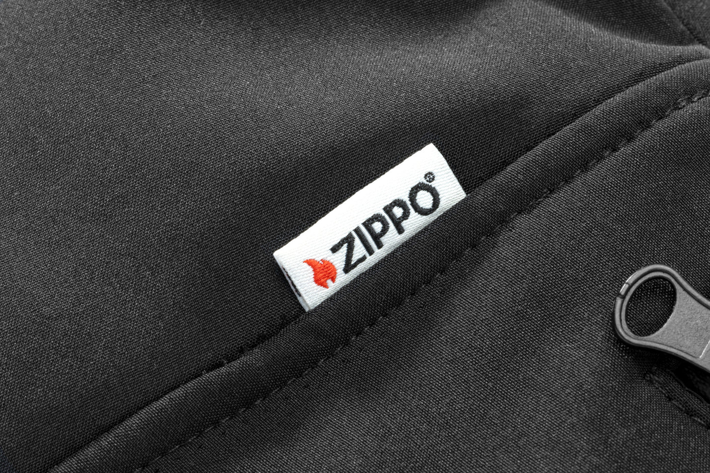 Cropped image of Zippo Heated Pouch showcasing the Zippo logo.