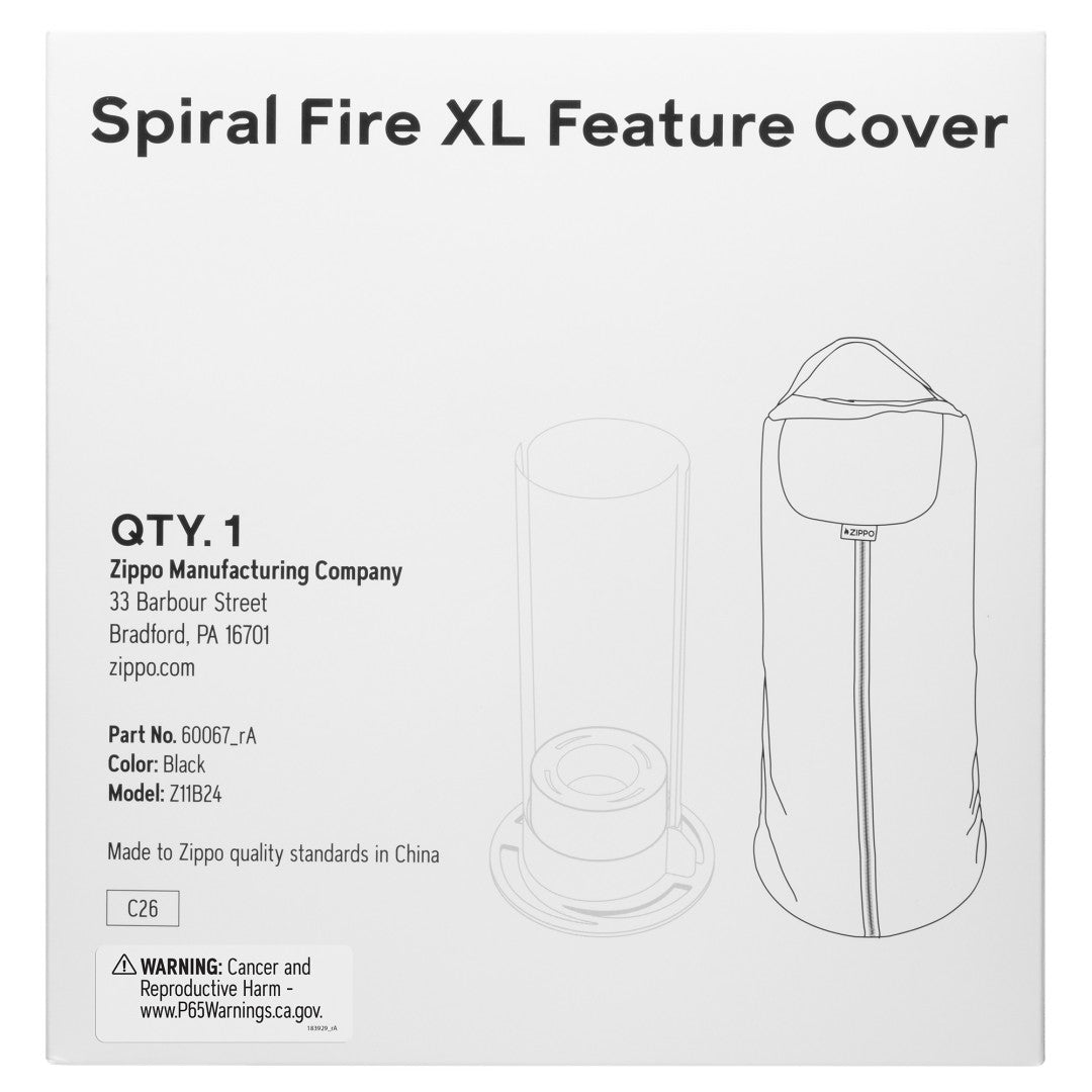 Zippo FlameScapes® Spiral Fire Feature XL Cover in its packaging.