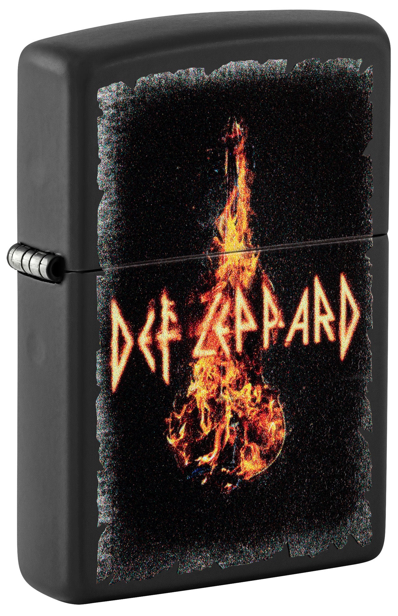 Def Leppard Burning Violin Design Black Matte Windproof Lighter