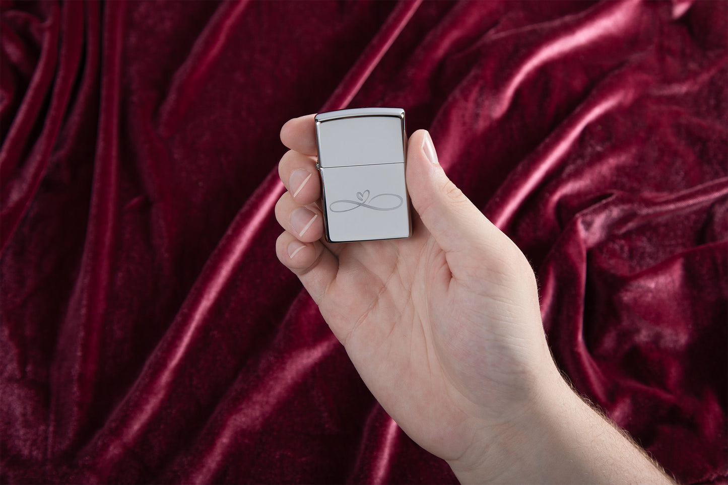 Lifestyle Image of Infinity Heart Design Windproof Lighter