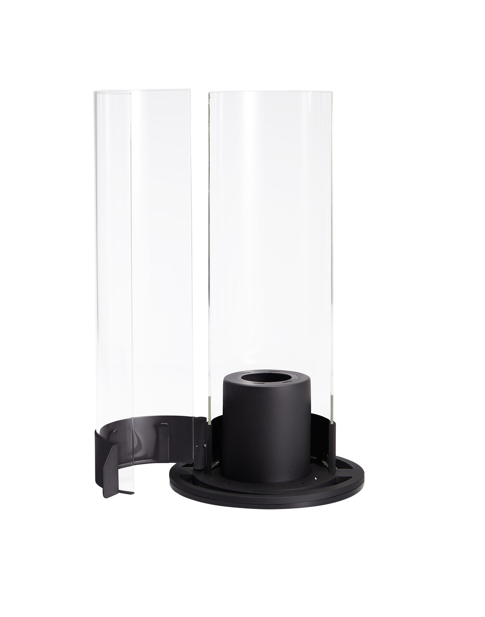 Zippo FlameScapesâ„¢ Spiral Fire Feature XL with hinged door open and unlit.