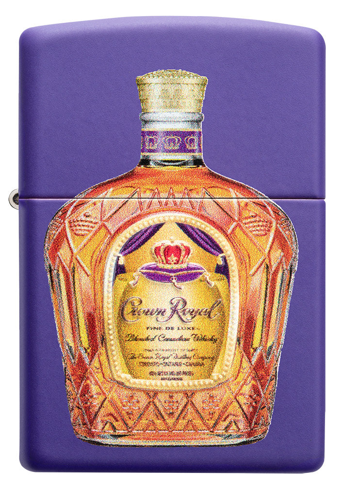 Front view of Crown Royal® Purple Matte Windproof Lighter.