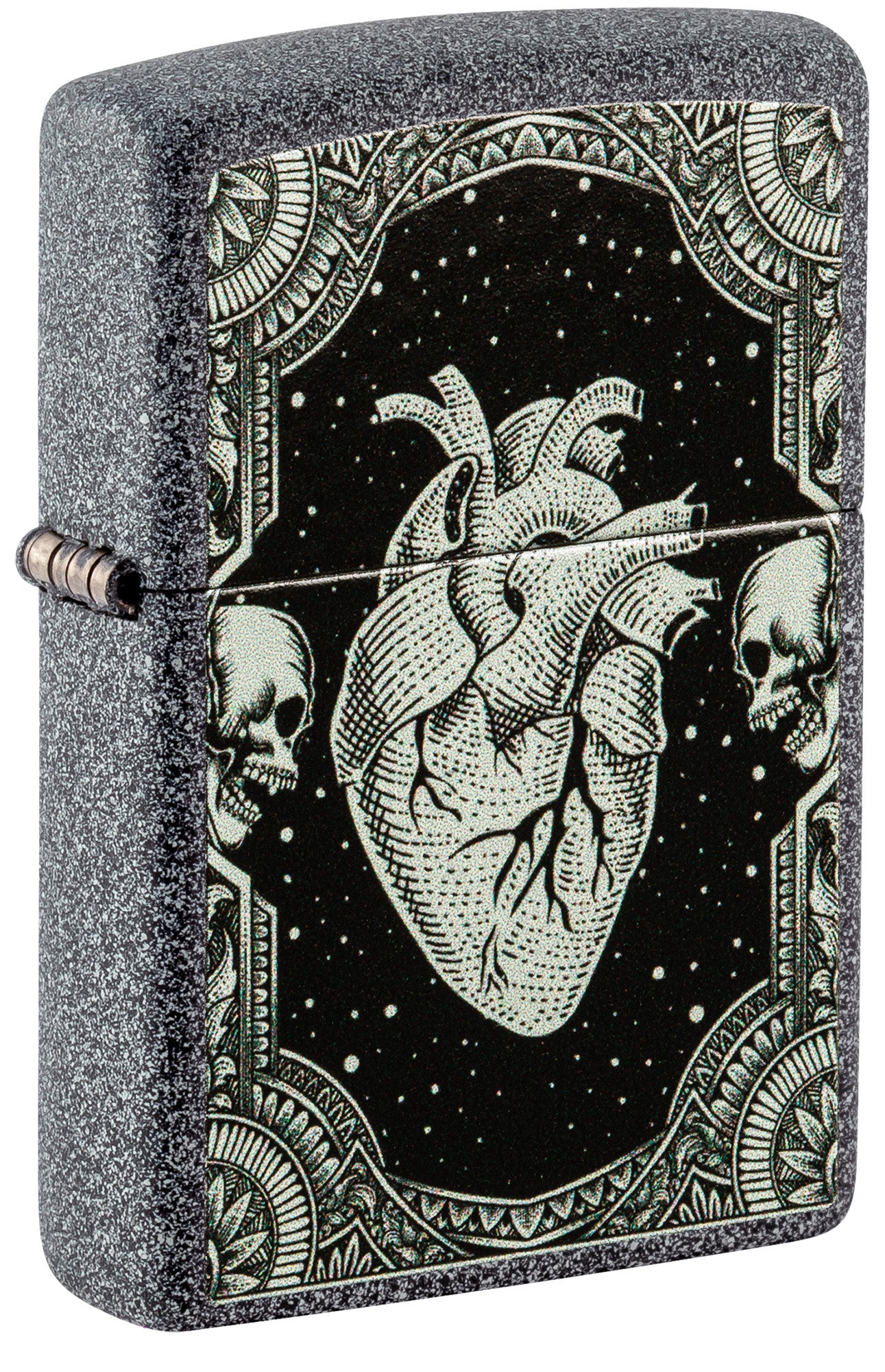 Zippo Heart With Sword Chrome Lighter – Windproof, Refillable, Collectible, Made In USA
