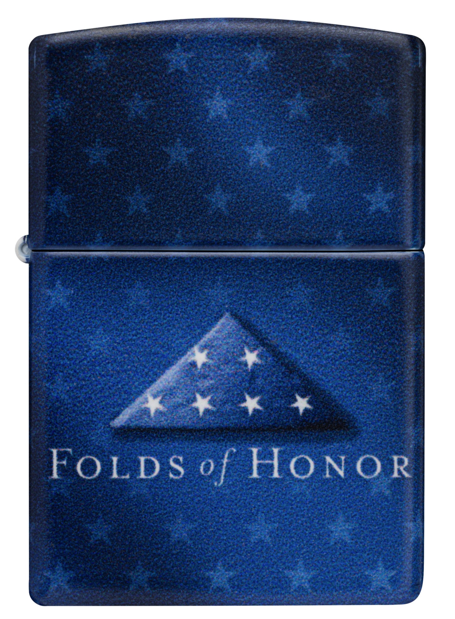 Front view of Zippo Folds of Honor Star-Studded Design 540 Matte Pocket Lighter.