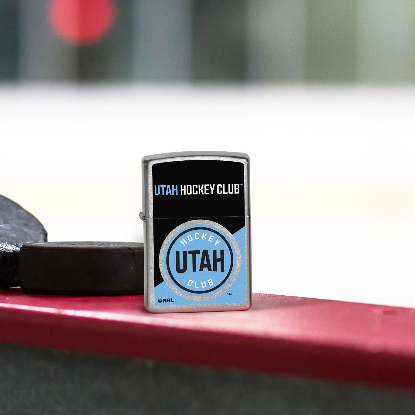 Front shot of Zippo NHL® Utah Hockey Club® 2024 Street Chrome™ Windproof Lighter.