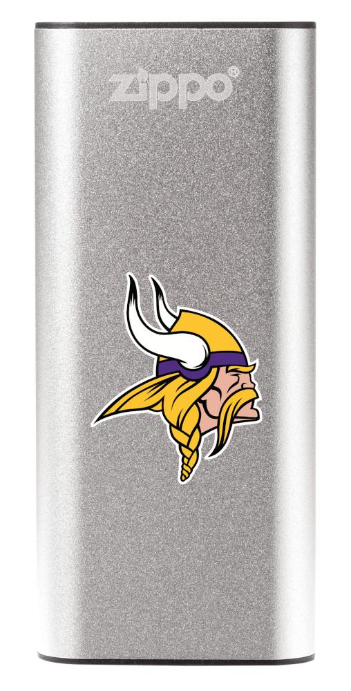 NFL Minnesota Vikings: HeatBank 3-Hour Rechargeable Hand Warmer front silver