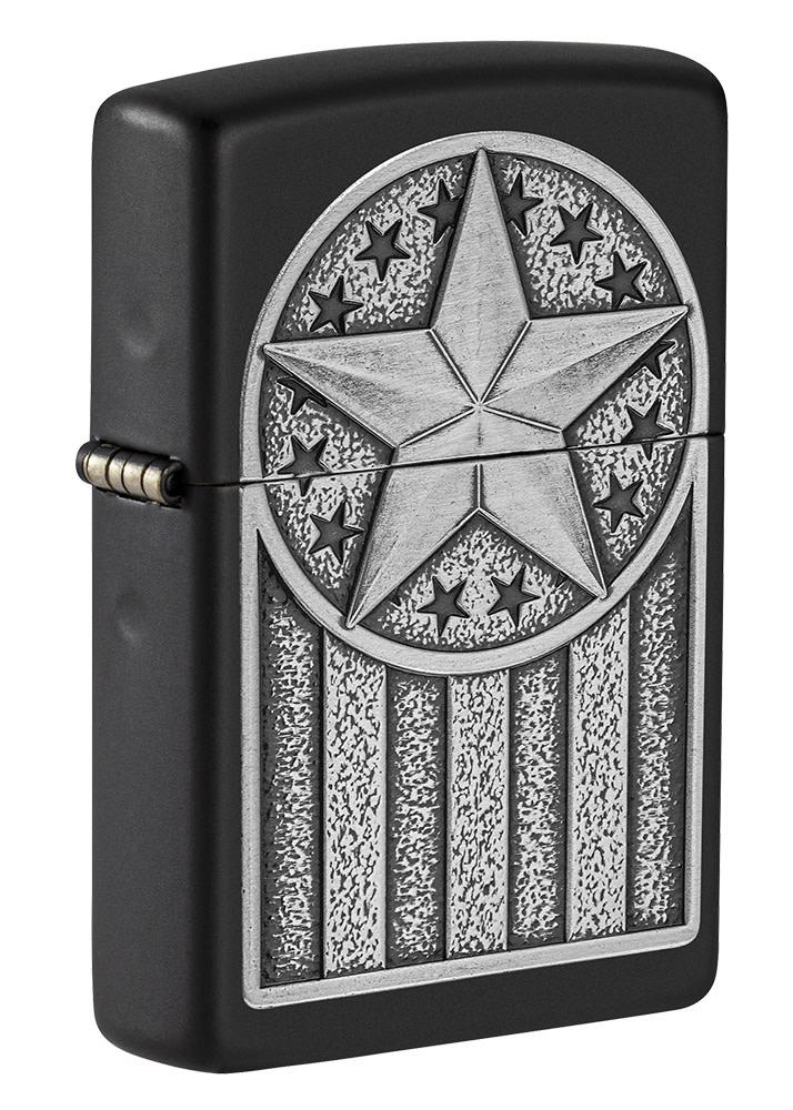 American Metal Emblem Black Matte Windproof Lighter – Zippo USA