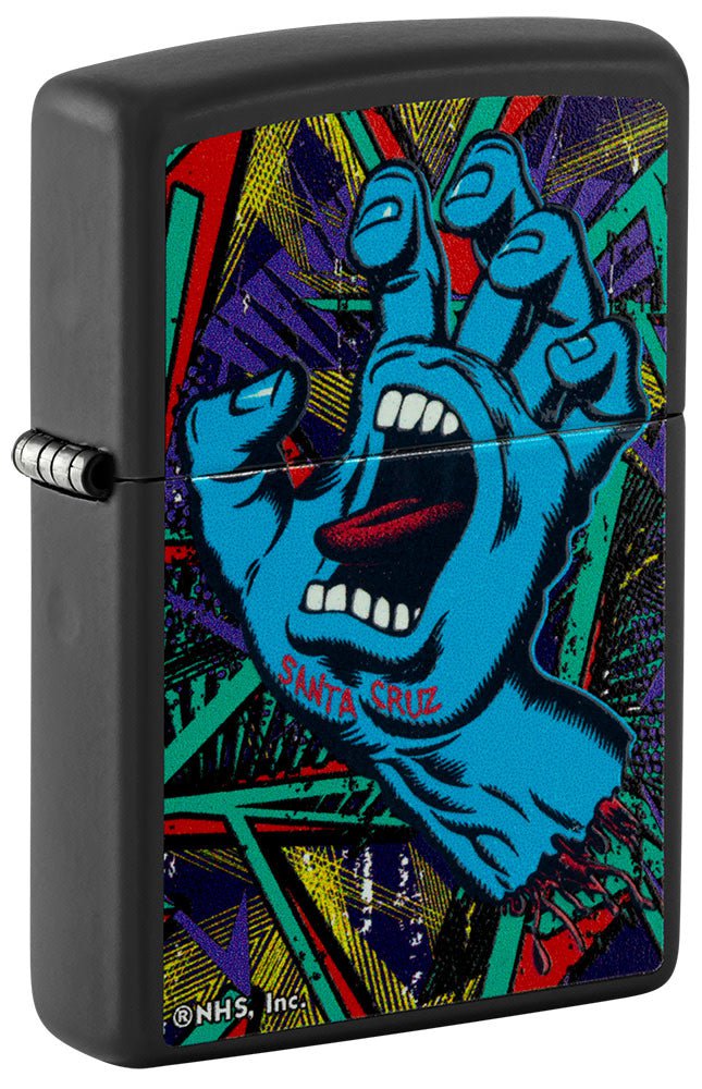 Zippo Santa Cruz Screaming Hand Black Light Black Matte Windproof Lighter –  Zippo USA