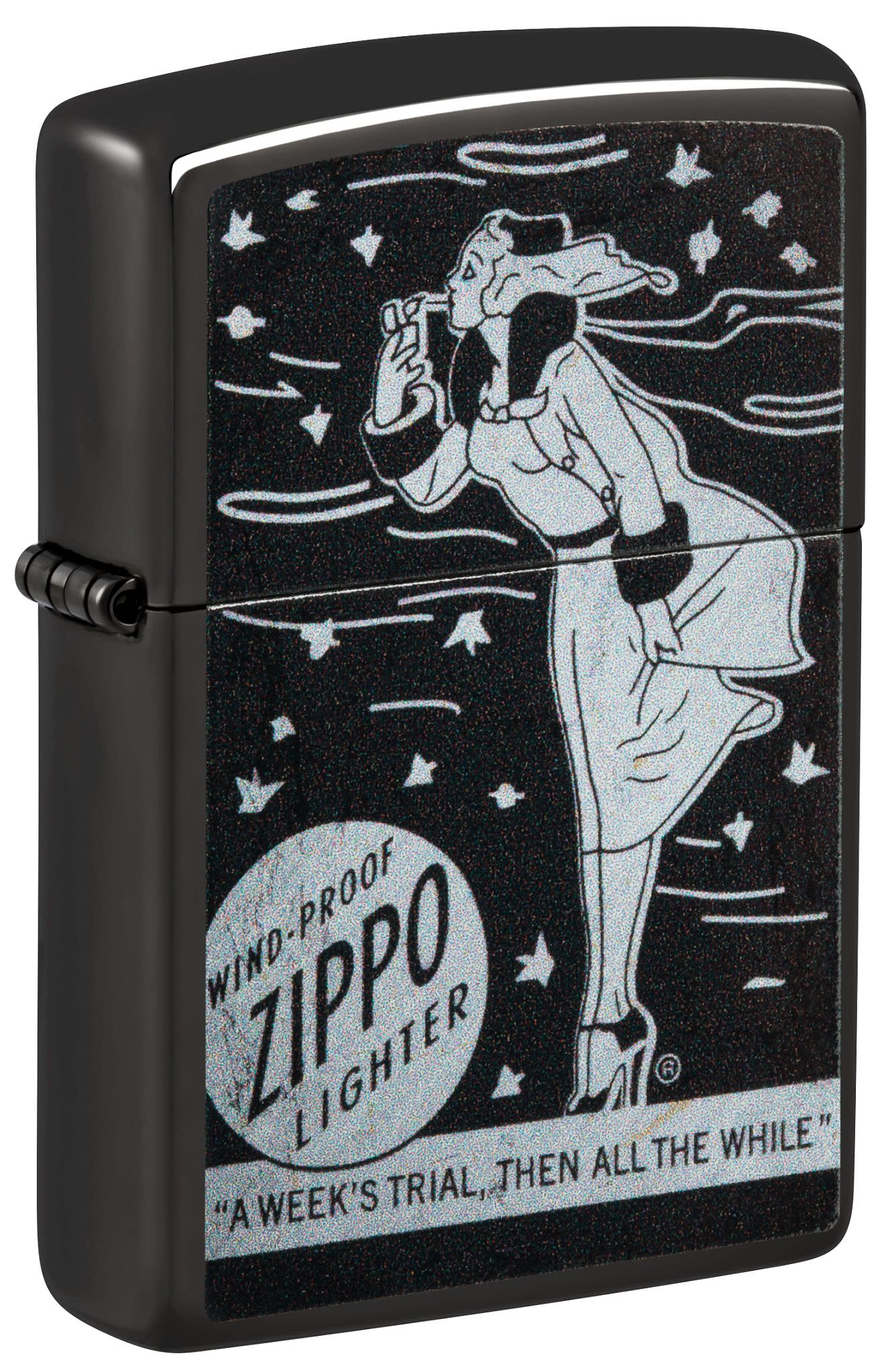 Zippo Windy Design High Polish Black Windproof Lighter – Zippo USA