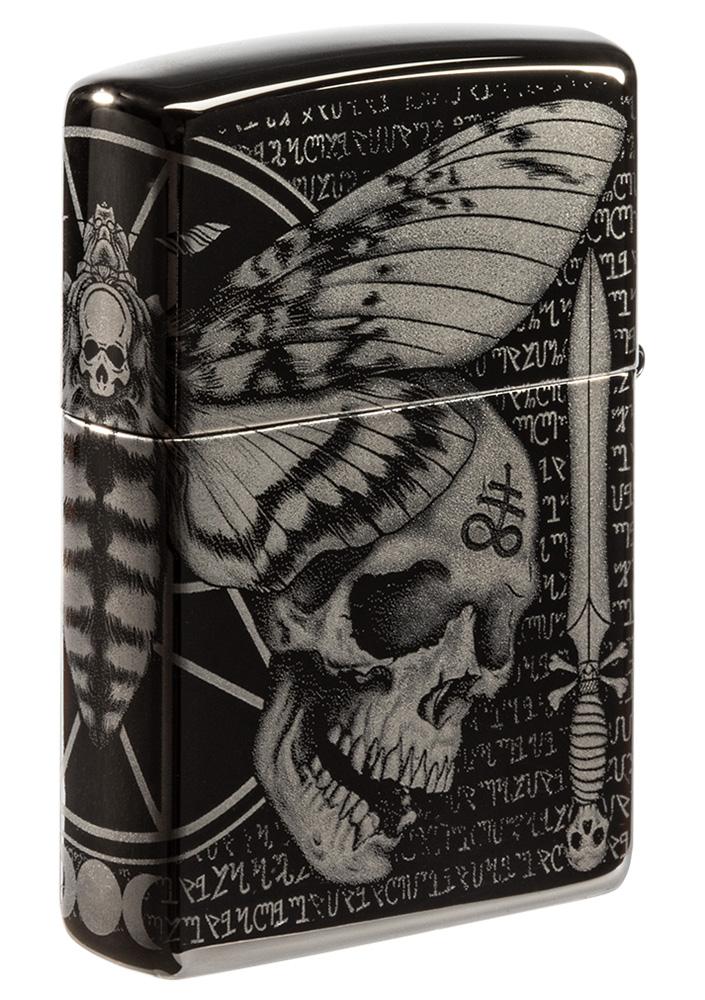 Hawkmoth High Polish Black Windproof Lighter – Zippo USA