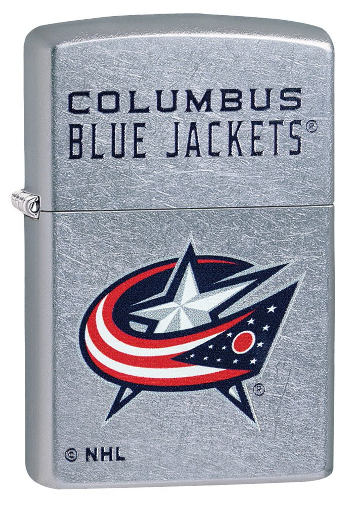 Columbus Blue Jackets® Logo Design Street Chrome Windproof Lighter