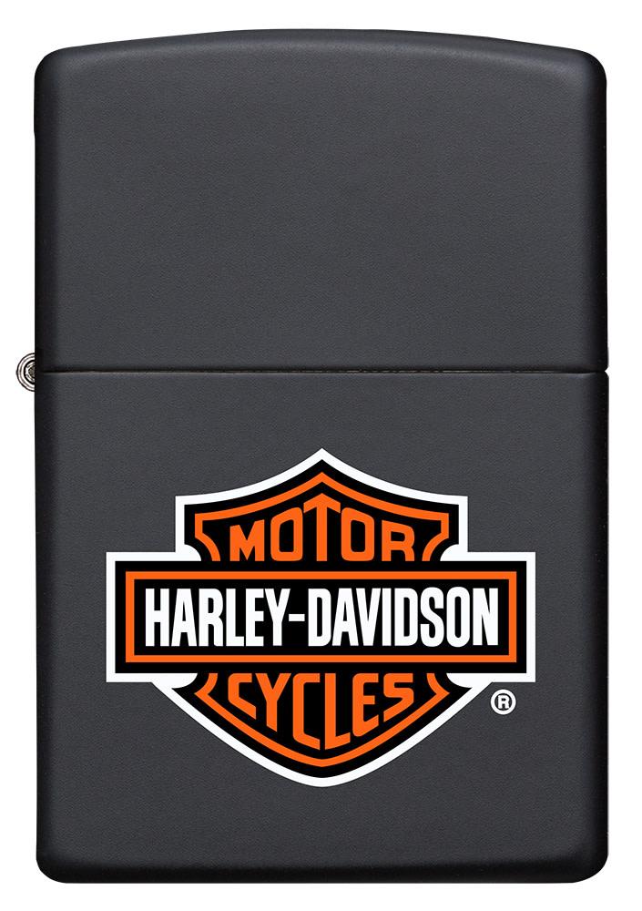 Harley-Davidson Black Matte Windproof Lighter Front View