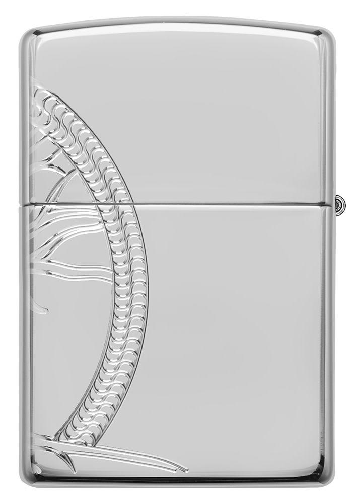 Back view of Armor® High Polish Sterling Silver Tree of Life Windproof Lighter