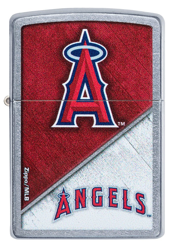 Front shot of MLB® Los Angeles Angels™ Street Chrome™ Windproof Lighter.