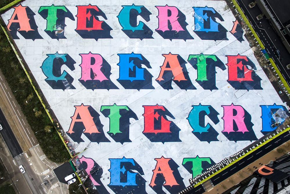 Zippo And Street Artist Ben Eine Create Four  Acre Mural In London