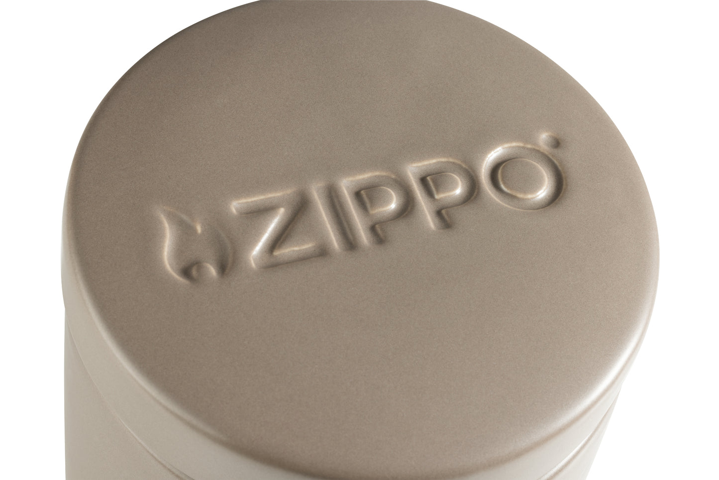 Top view of Zippo FlameScapes™ Citronella, Spearmint and Lemongrass Essential Oil Outdoor Candle with lid on.