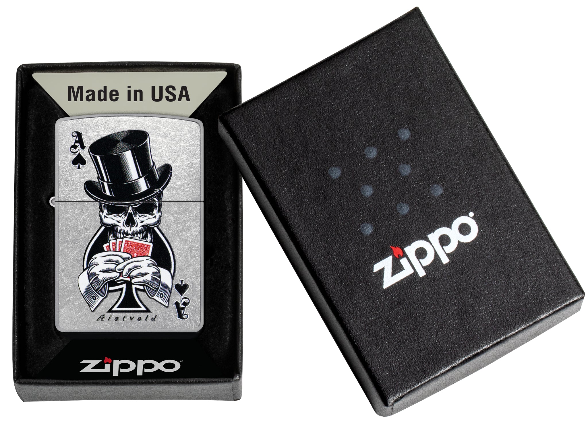 Zippo Rietveld Ace of Spades Design Street Chrome Windproof